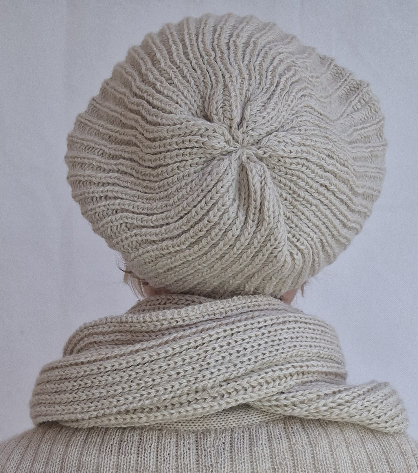 Alpaca Hat & Scarf Set - Dusty Rose