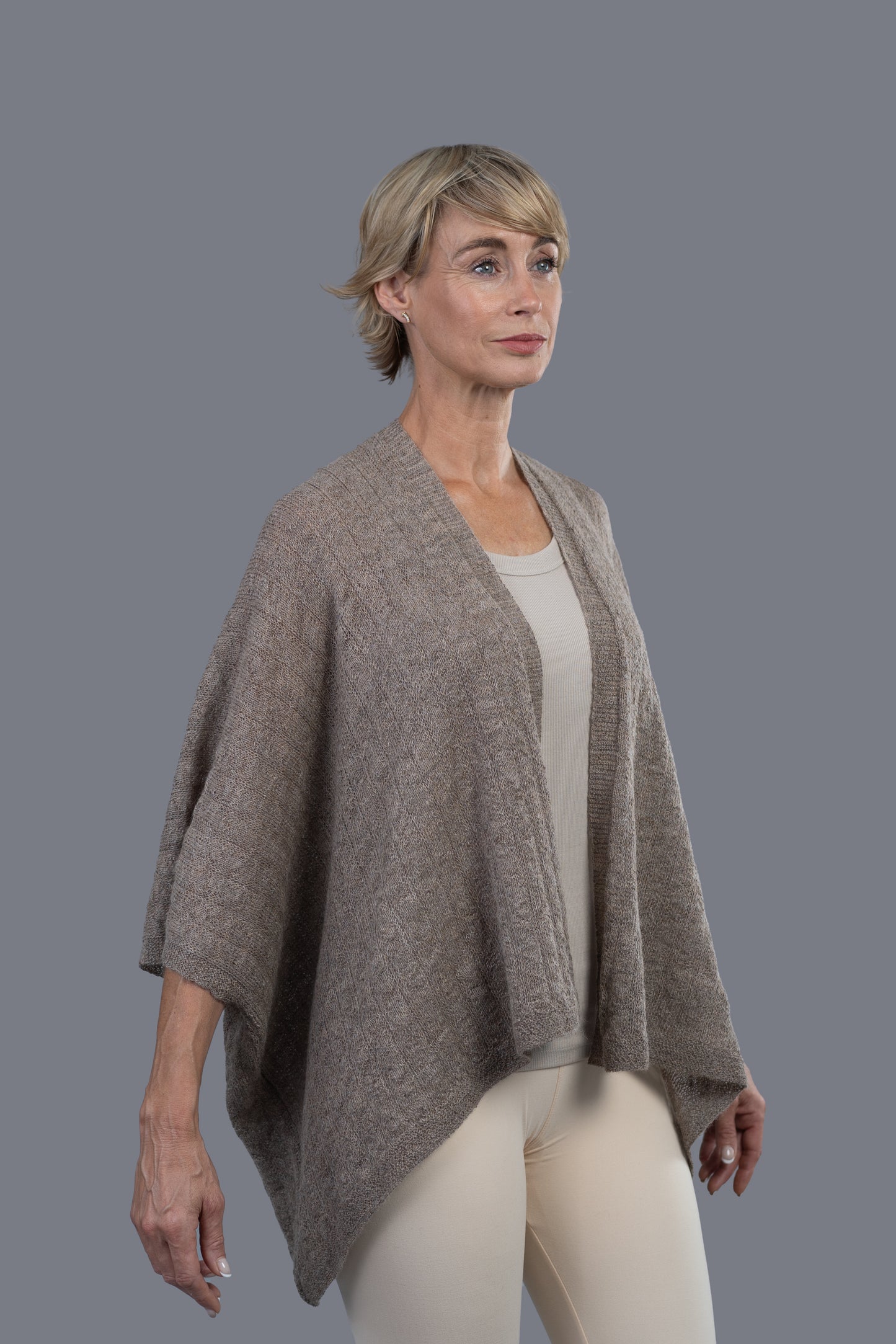 Alpaca Cape - Rose Grey