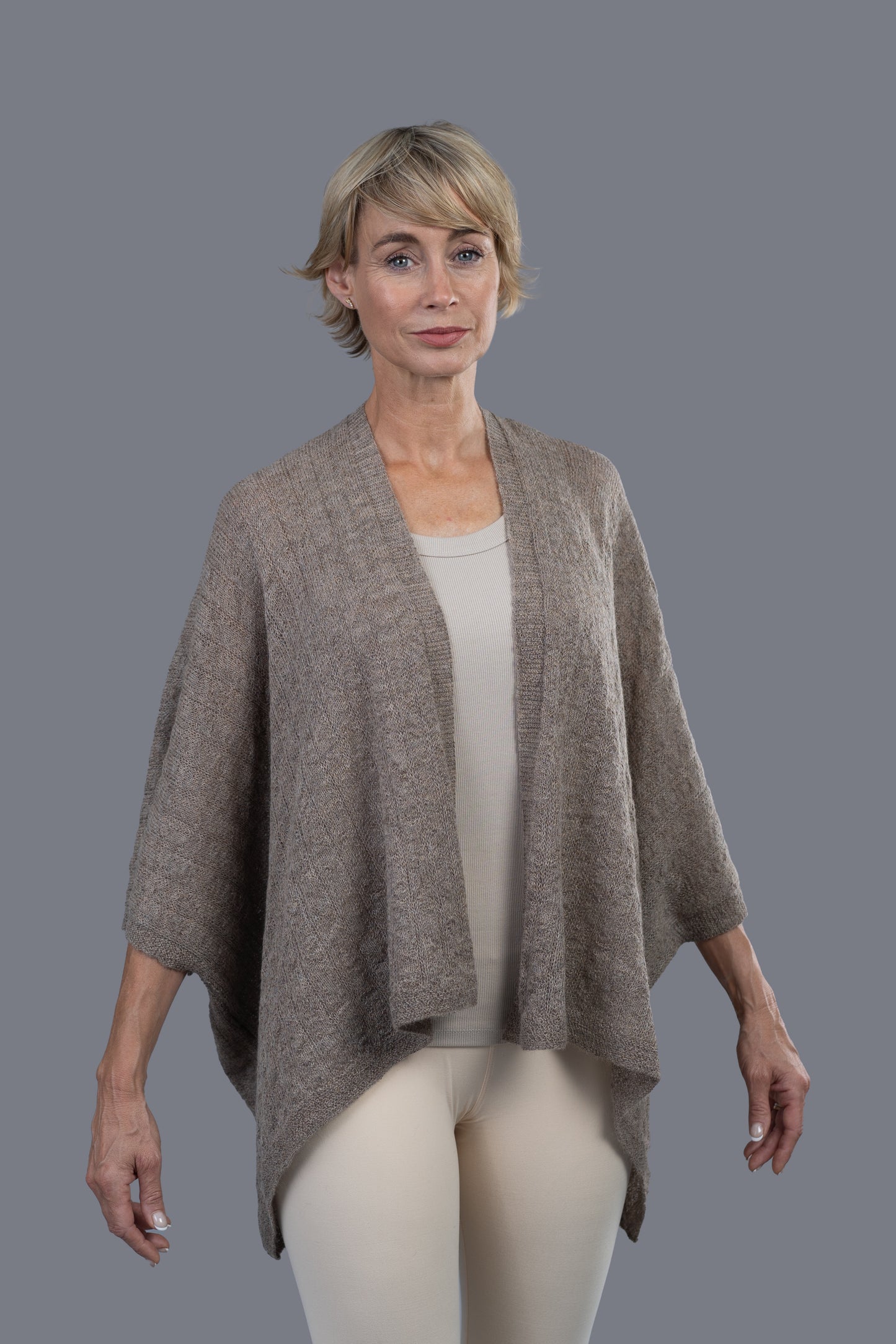 Alpaca Cape - Rose Grey