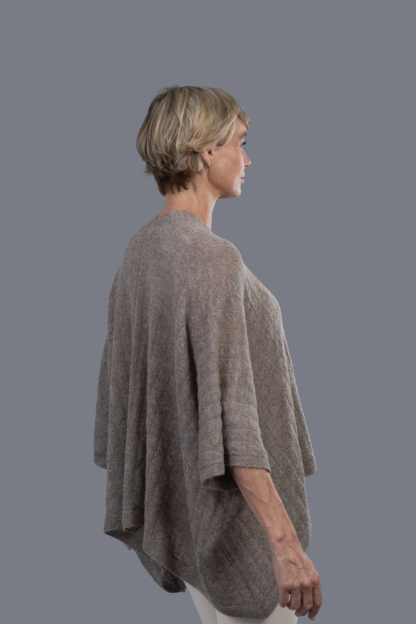 Alpaca Cape - Rose Grey