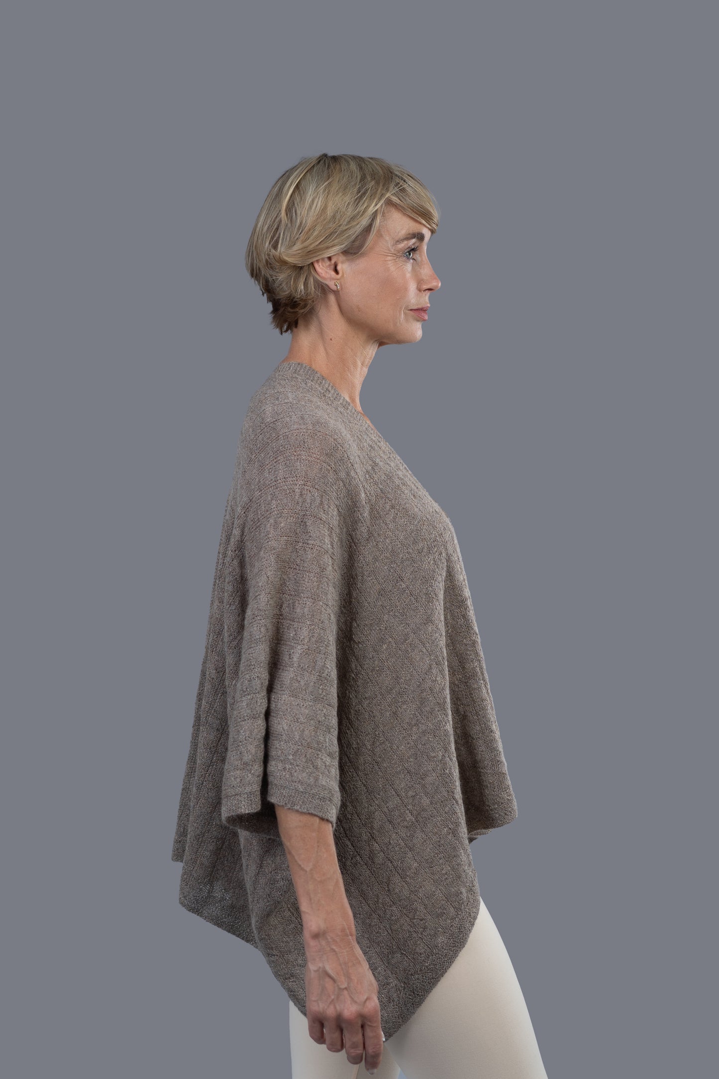 Alpaca Cape - Rose Grey