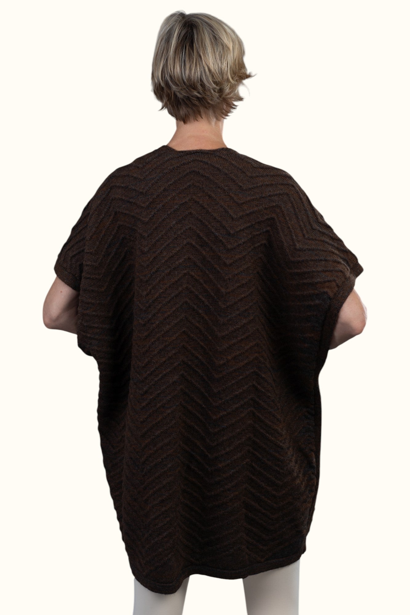 Alpaca Sleeveless Cardigan - The Chocolate Brown Luxe Mix