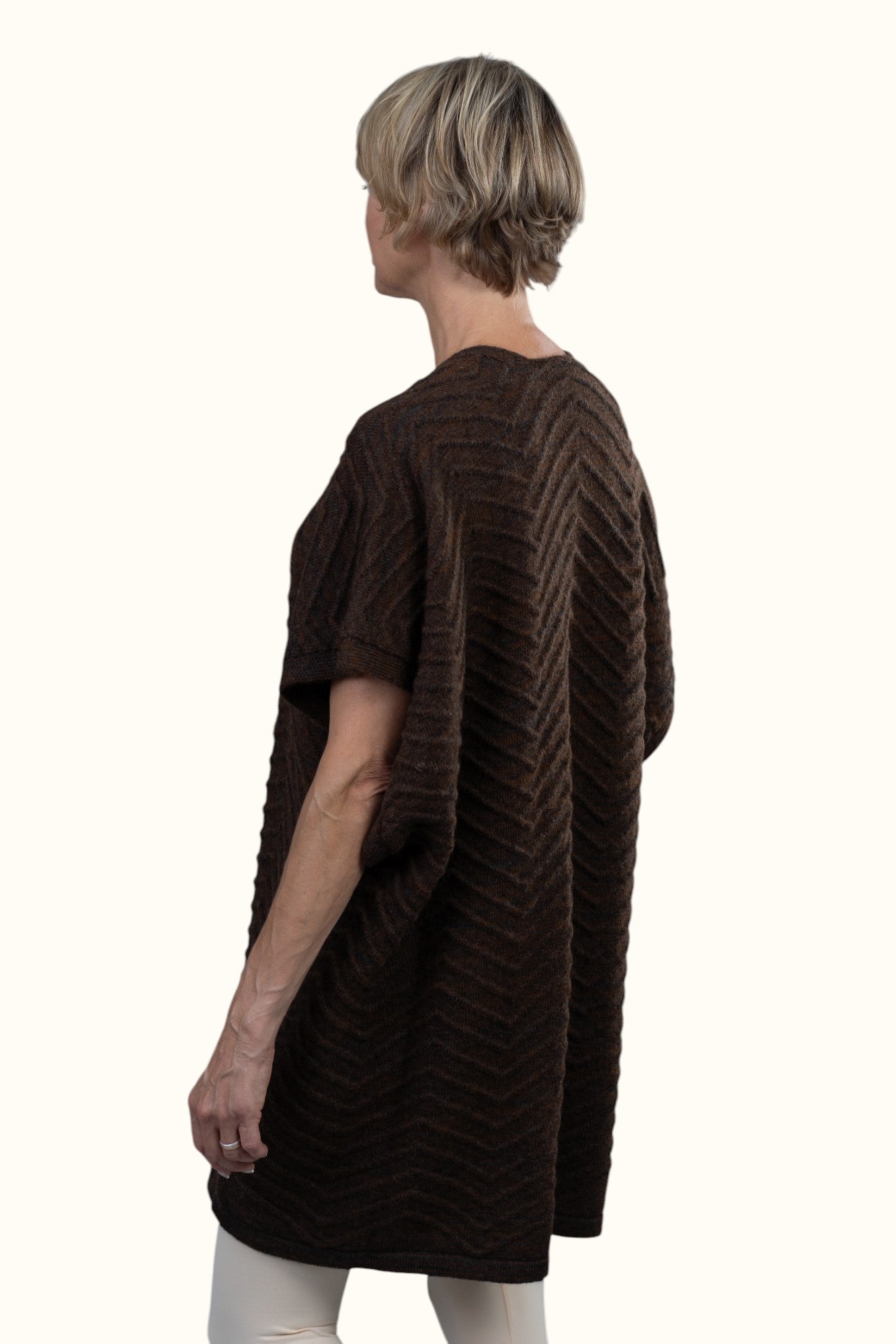 Alpaca Sleeveless Cardigan - The Chocolate Brown Luxe Mix