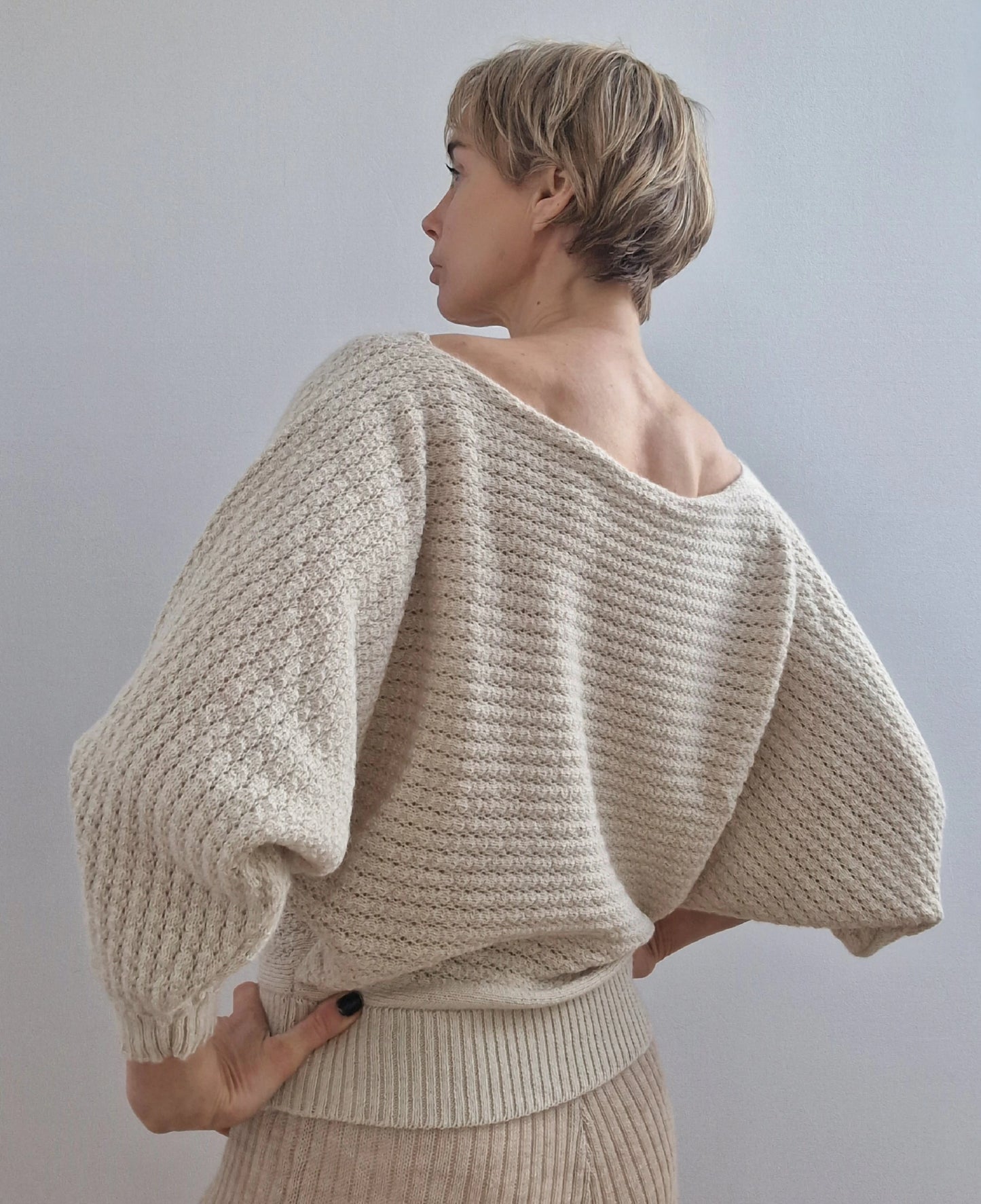 Alpaca Jumper - The Batwing Slouch - Light
