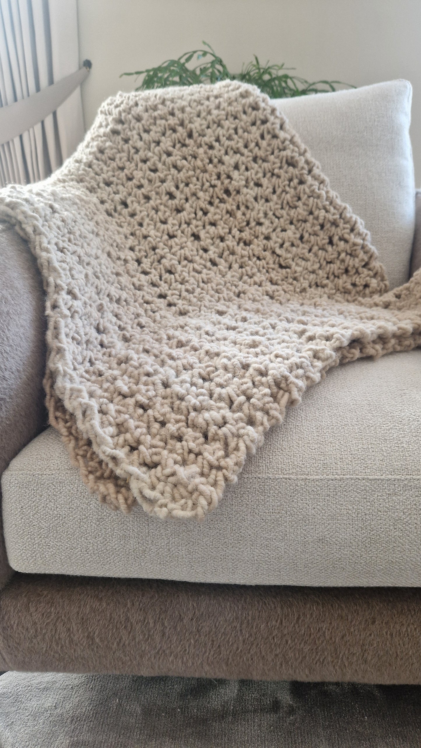 UK Handmade Alpaca Blanket/Throw LUSH SAND