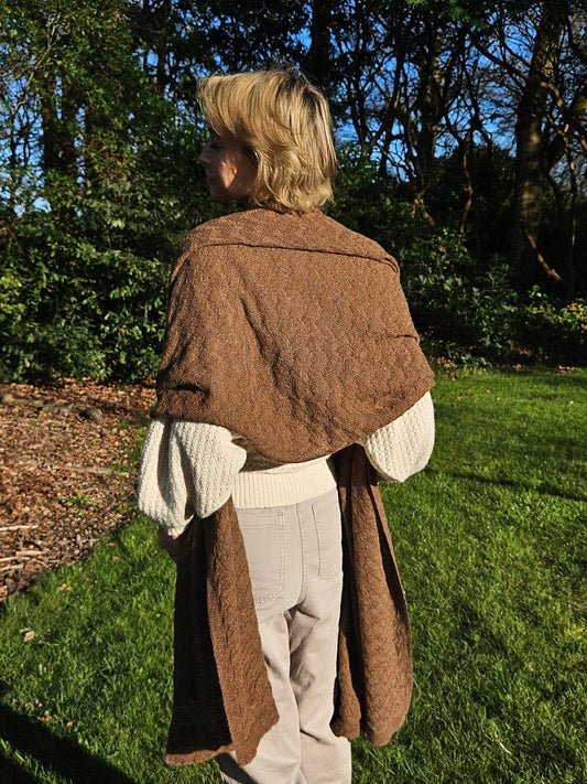 Woman wearing an alpaca wrap