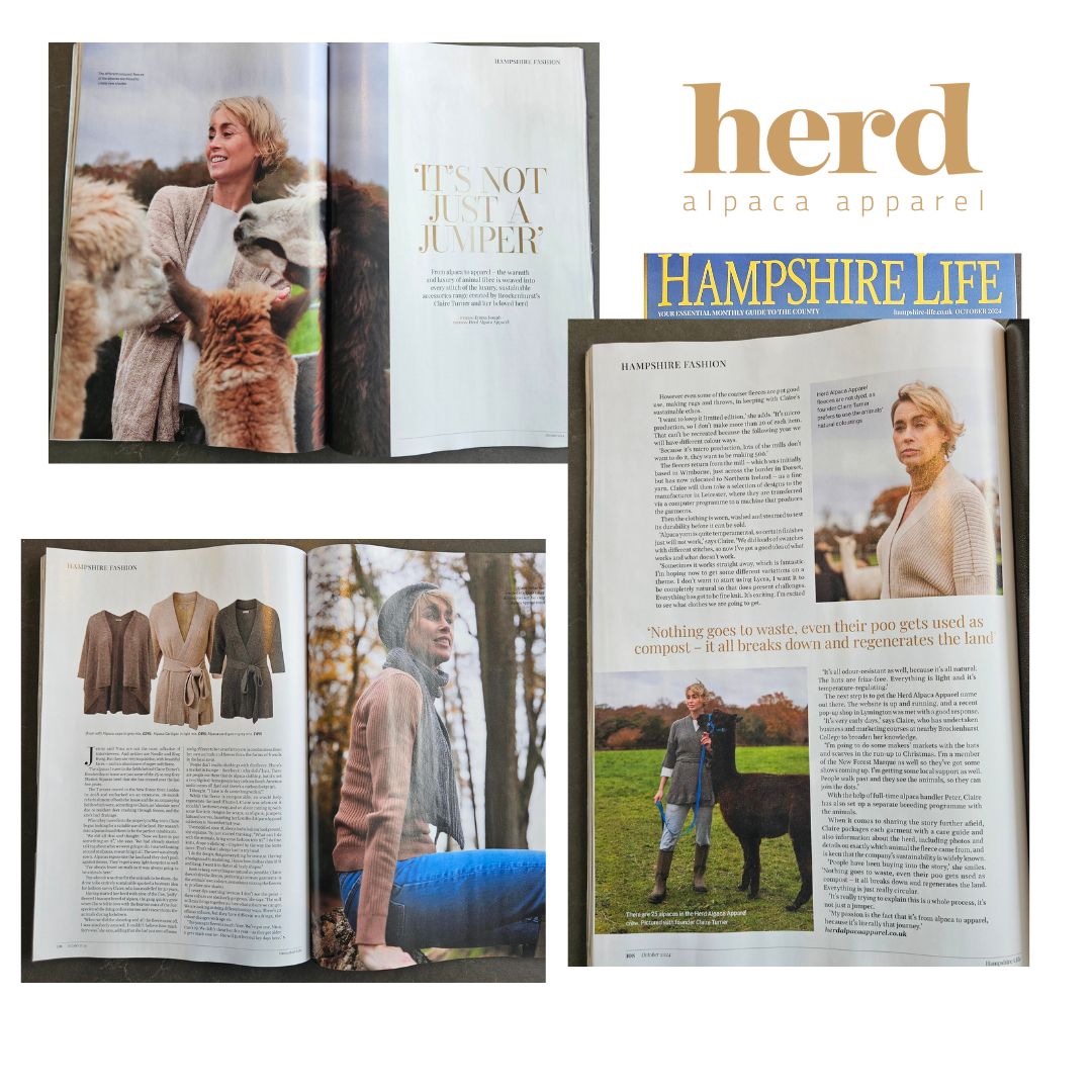 NEW ARTICLE ABOUT HERD ALPACA APPAREL - HAMPSHIRE LIFE!