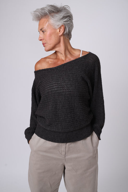 Alpaca Jumper - The Batwing Slouch - Dark