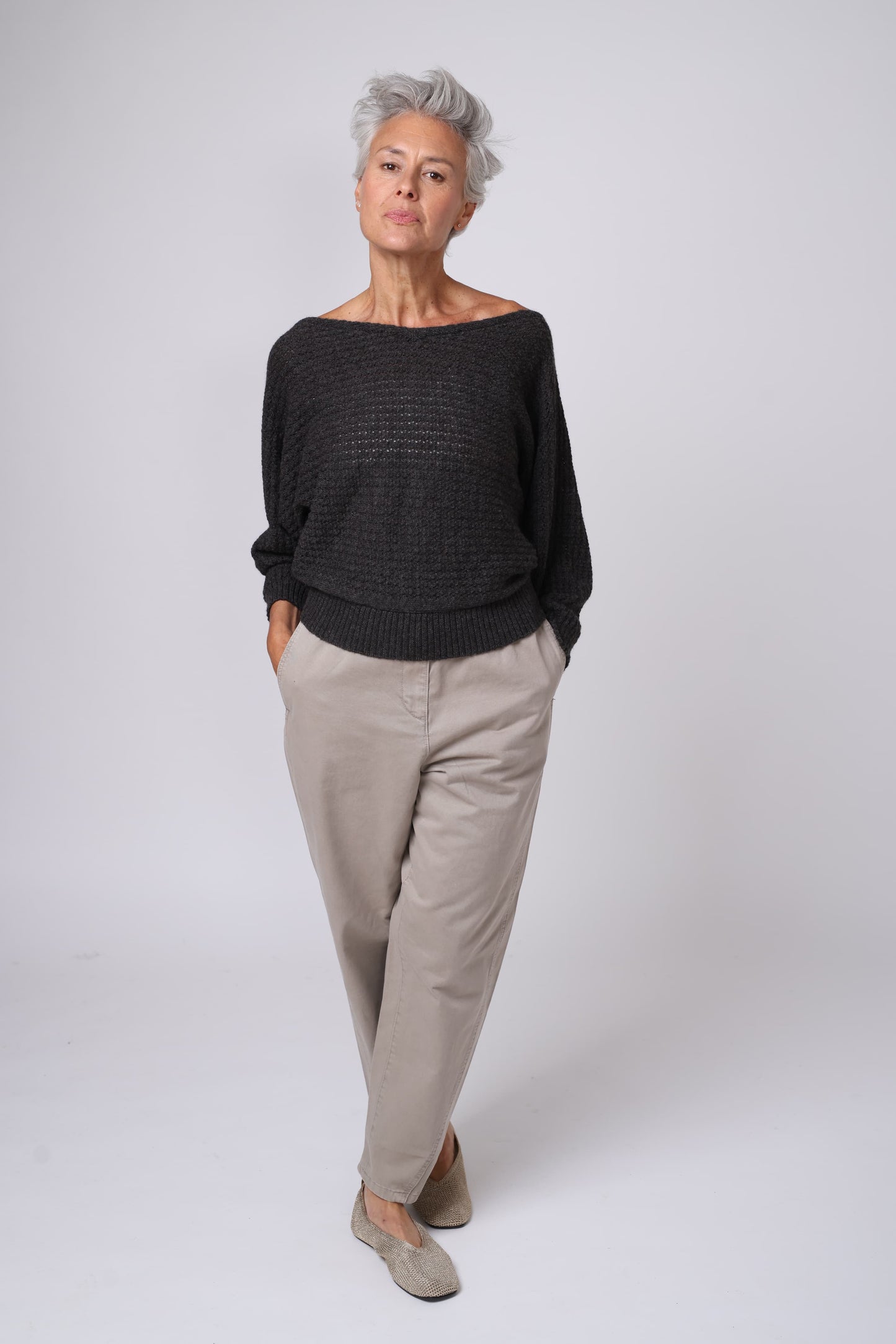 Alpaca Jumper - The Batwing Slouch - Dark