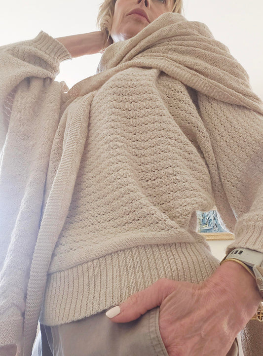 Alpaca Textured Wrap -  Sand