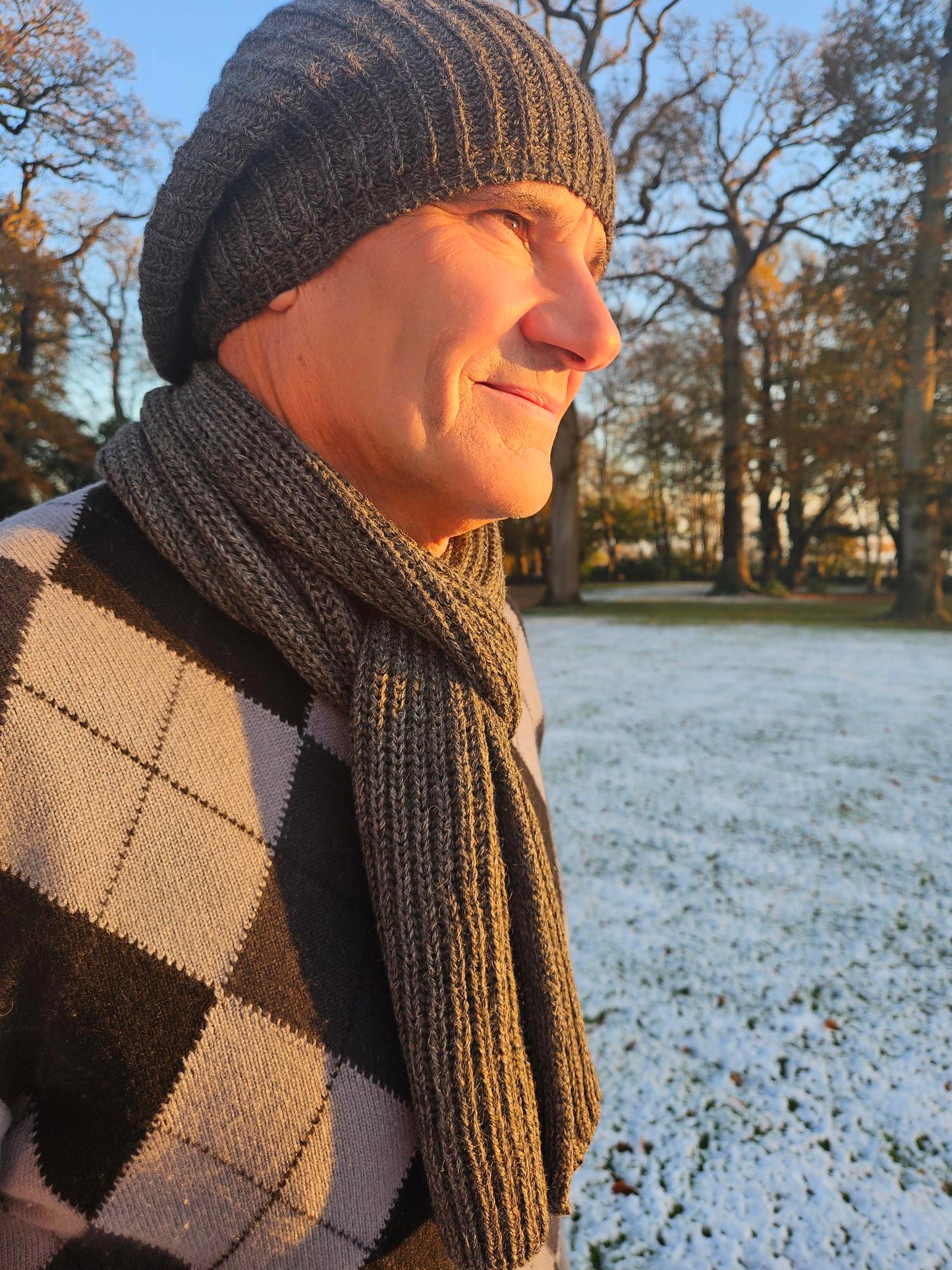 Alpaca Hat & Scarf Set - Blue Rose